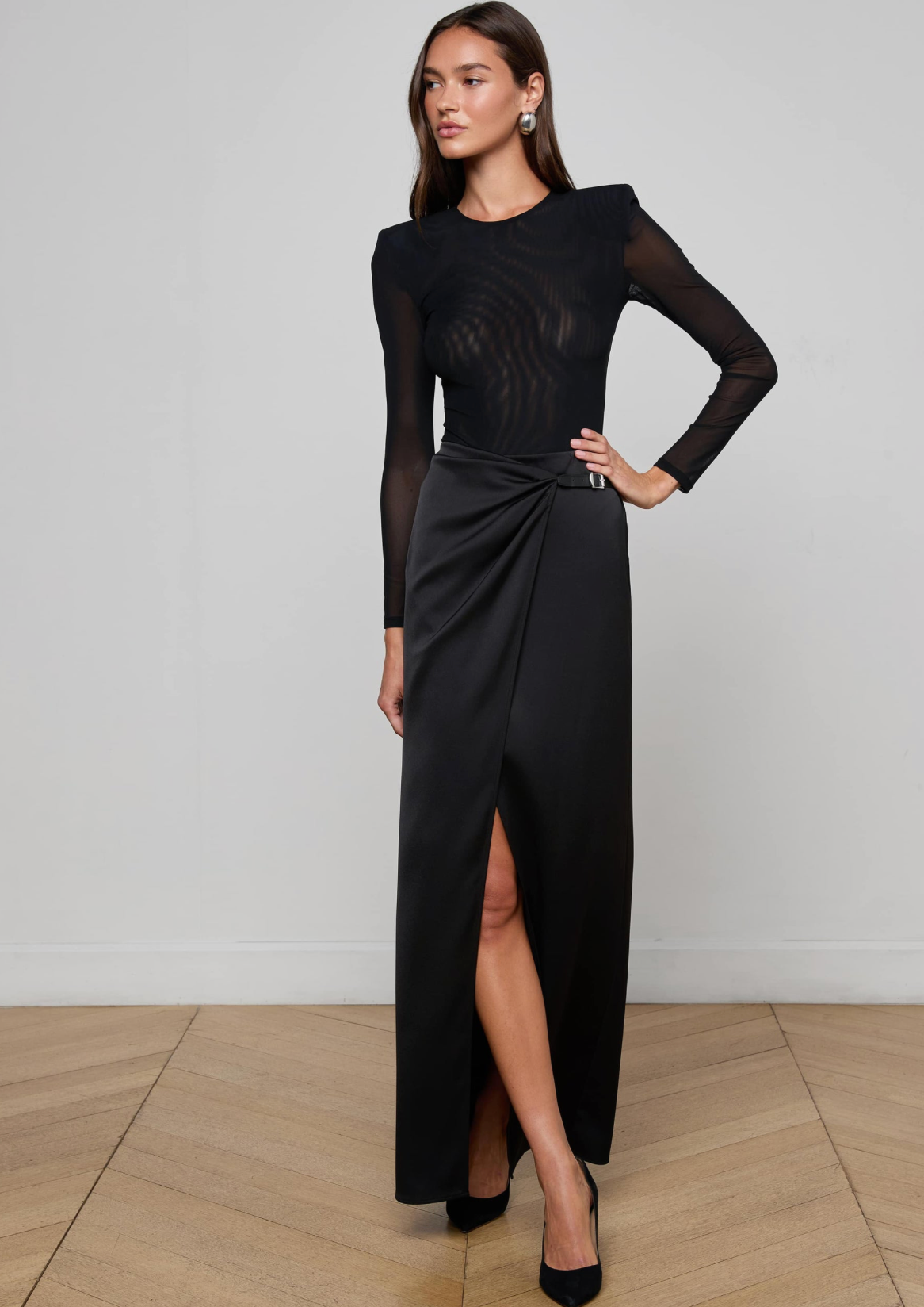 Emmarie Buckle Maxi Wrap Skirt