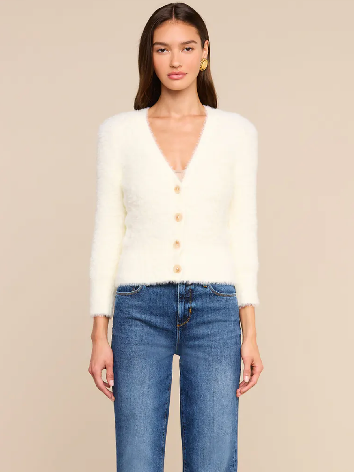 Agathe Fuzzy Collared Cardigan