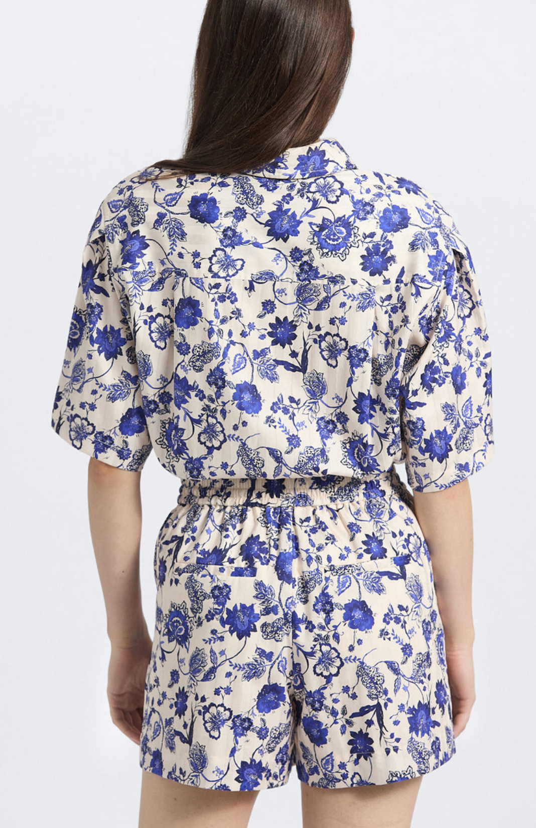 Belen Printed Satin Stripe Pull On Short