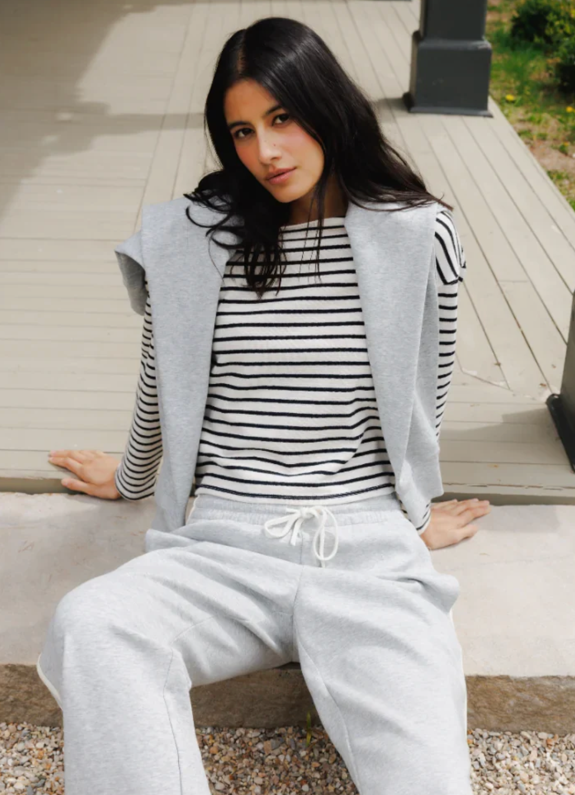 Jenna Striped Boatneck Long Sleeve