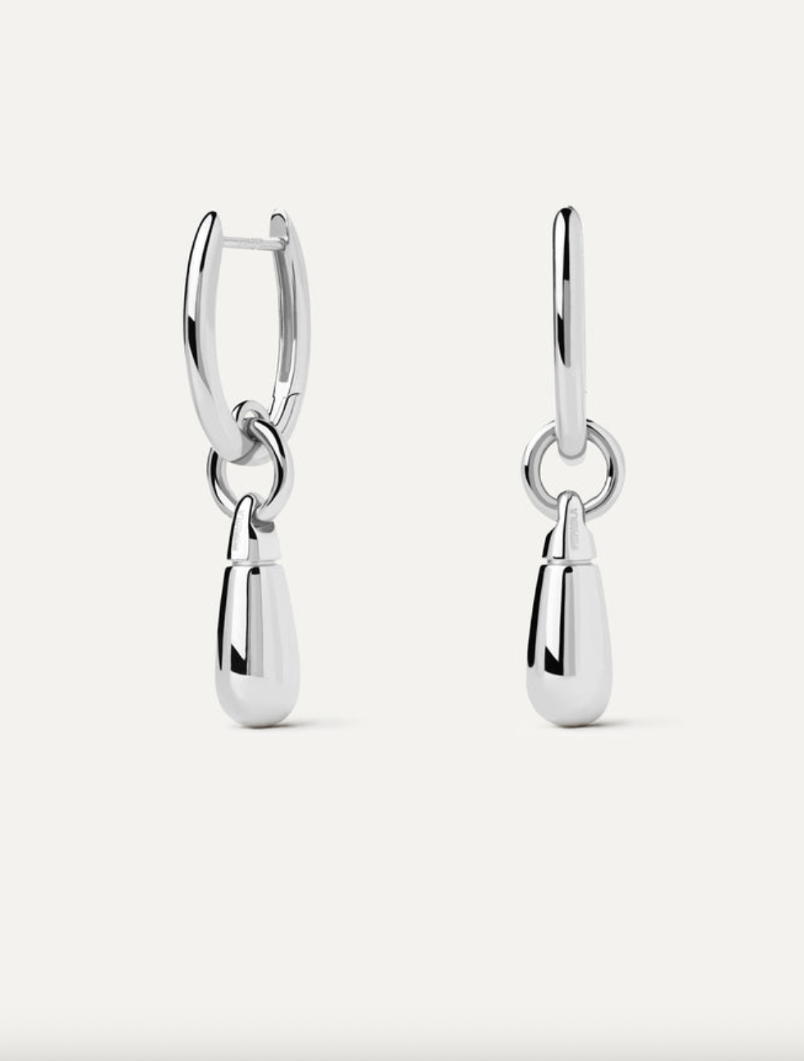Large Jupiter Silver Single Hoop (x2)