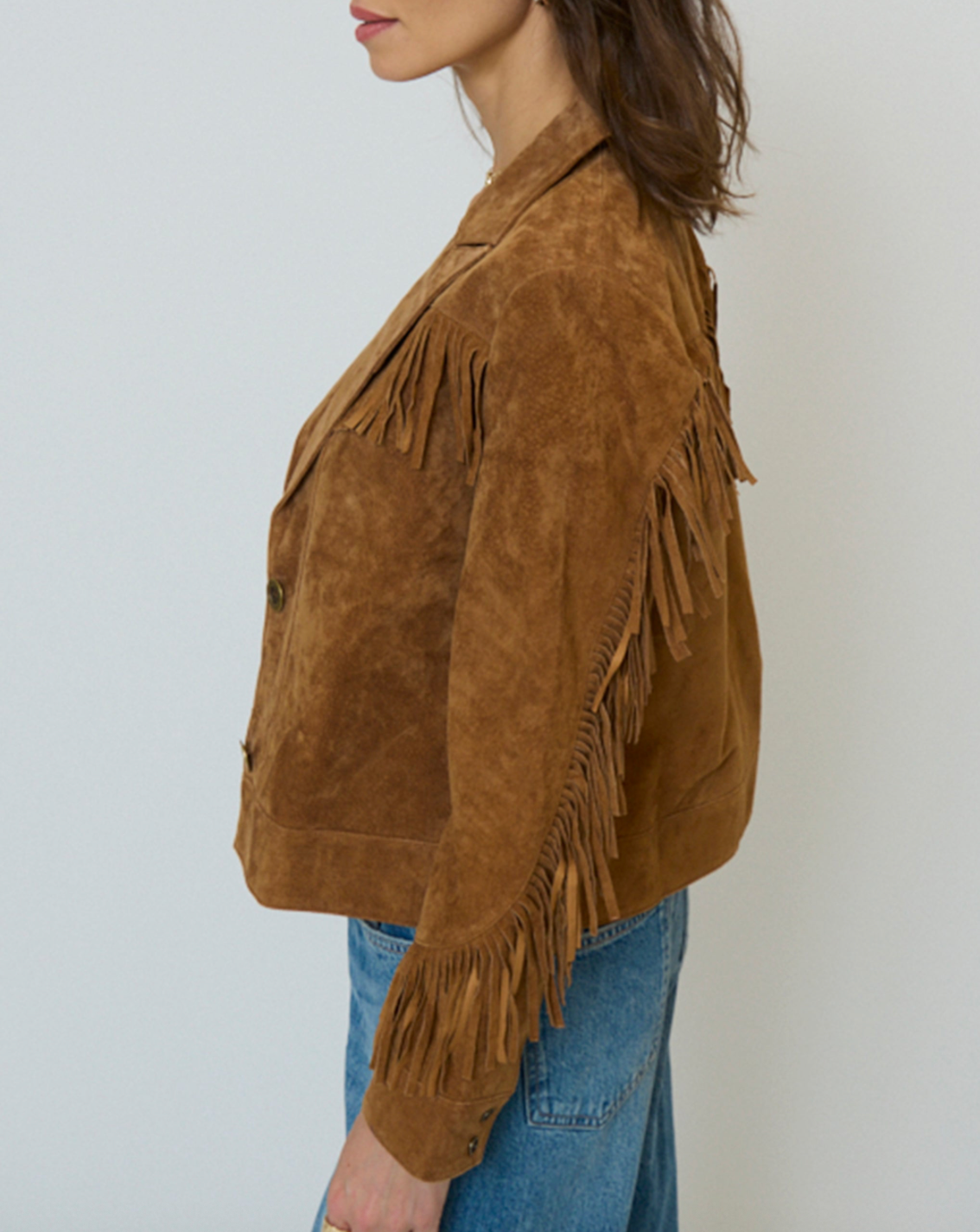 Atlas Genuine Suede Fringe Blazer