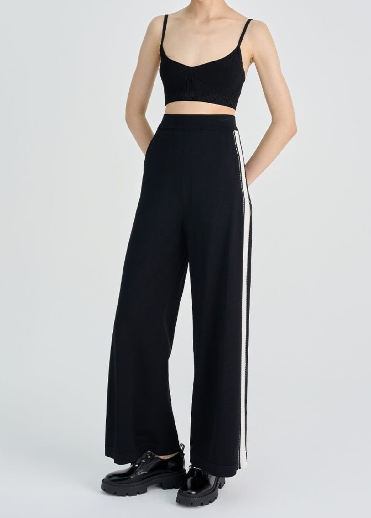 Rhea Side Ribbed Wide Pants