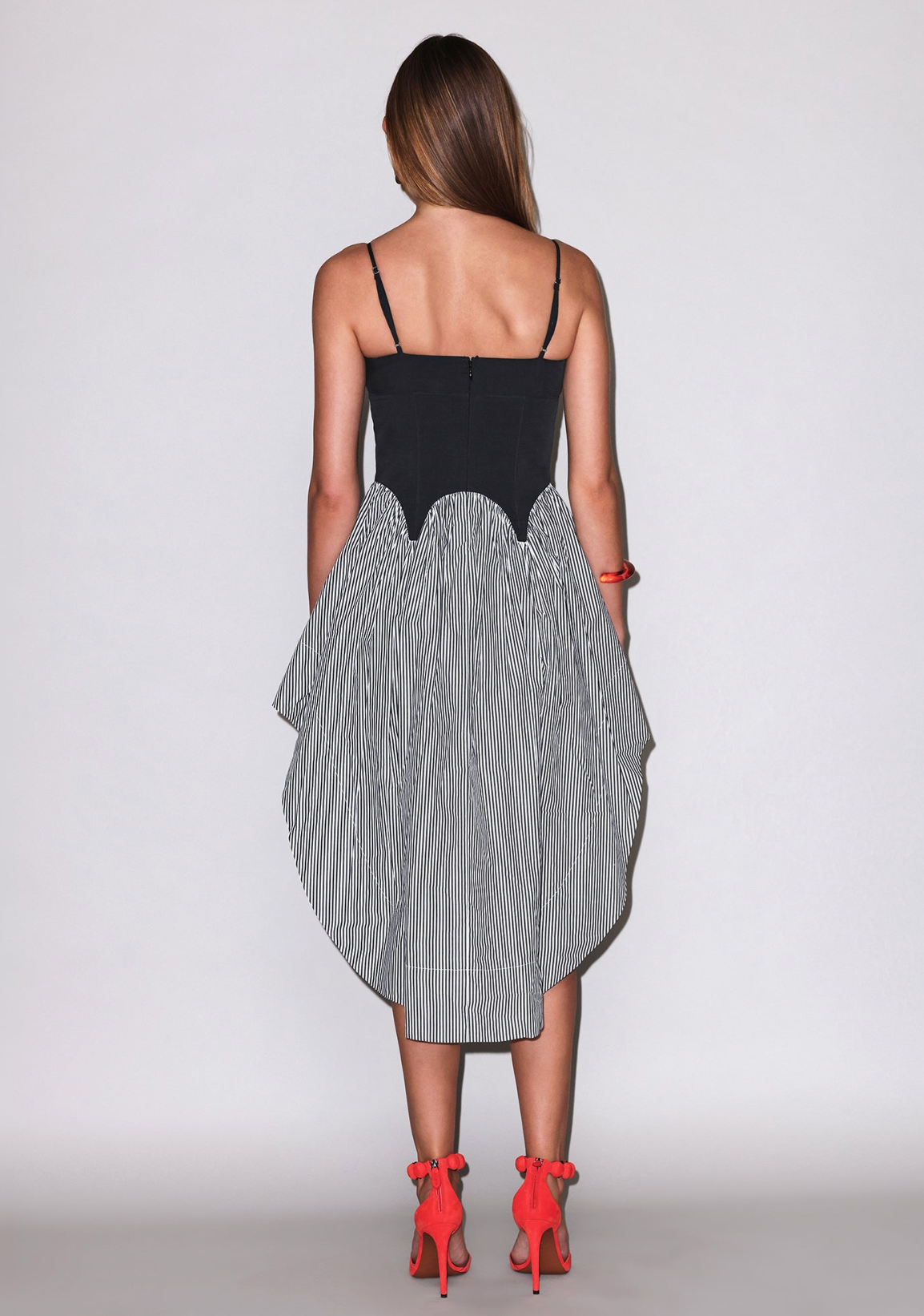 Colorblock Cupped Midi Dress