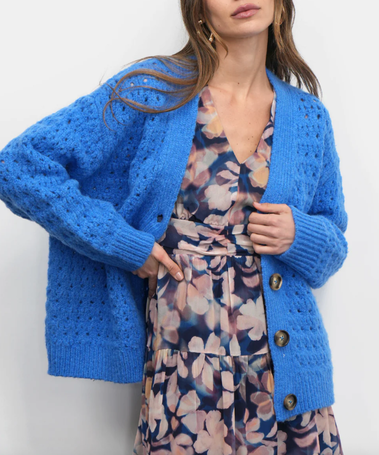 Hudson Oversized Crochet Knit Cardigan