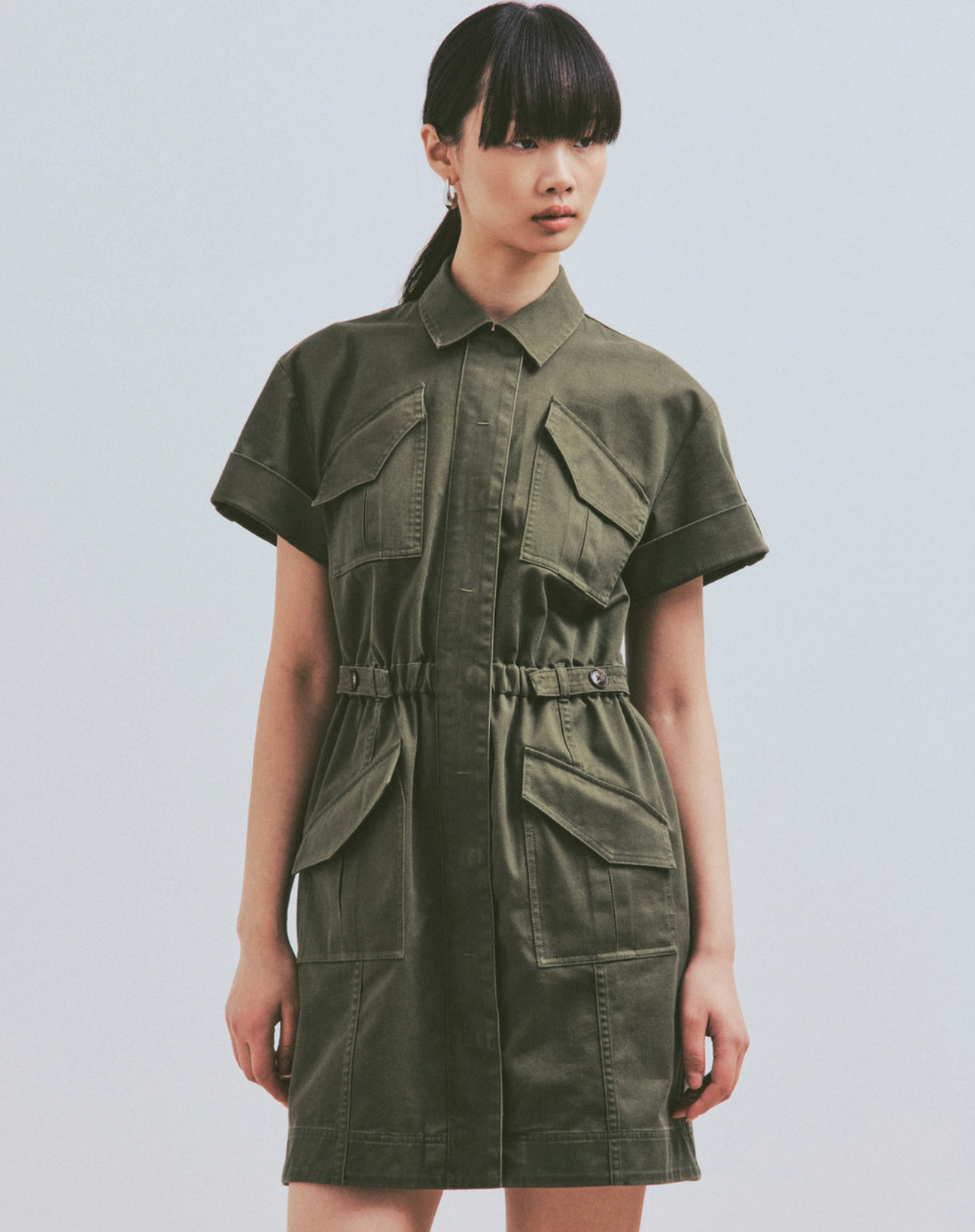 Clotilde Cotton Drill Utility Dress