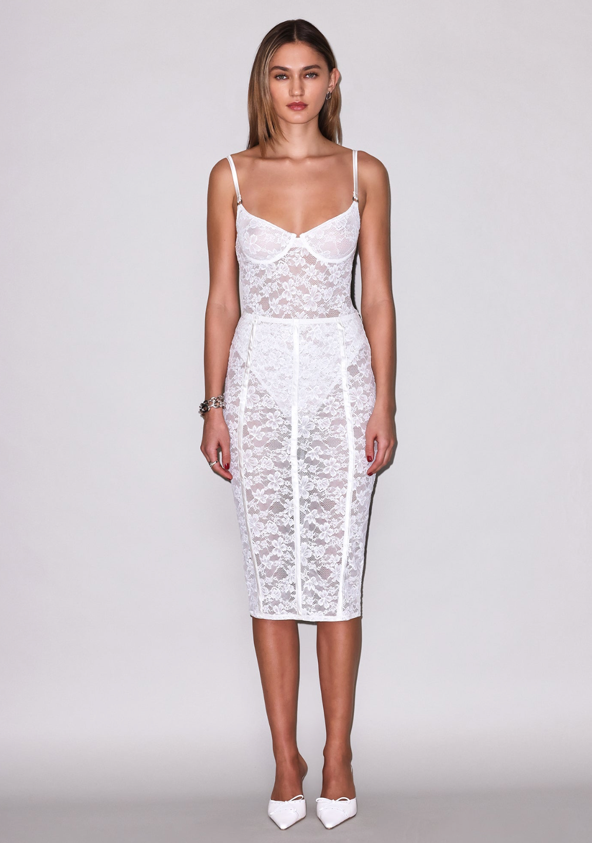 Le Stretch Lace Pencil Skirt