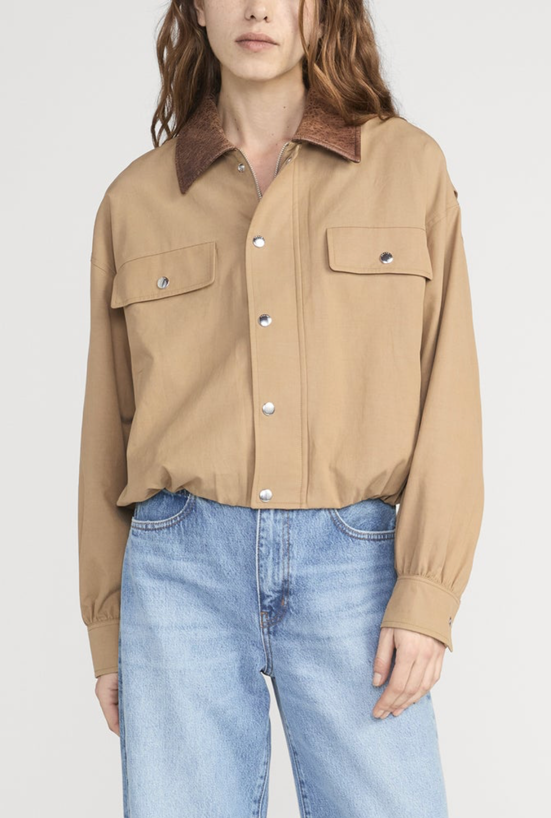 The Leather Collar Bubble Jacket