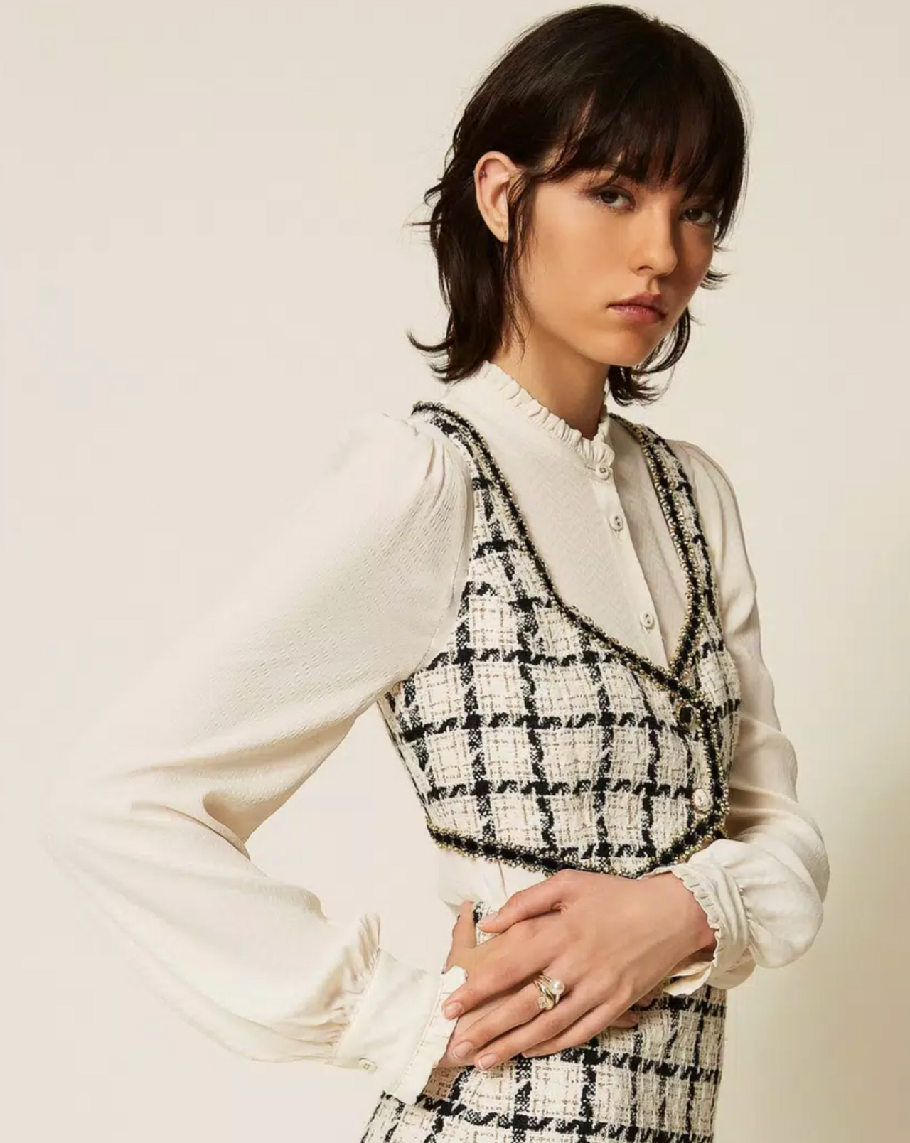 Cropped Boucle Vest