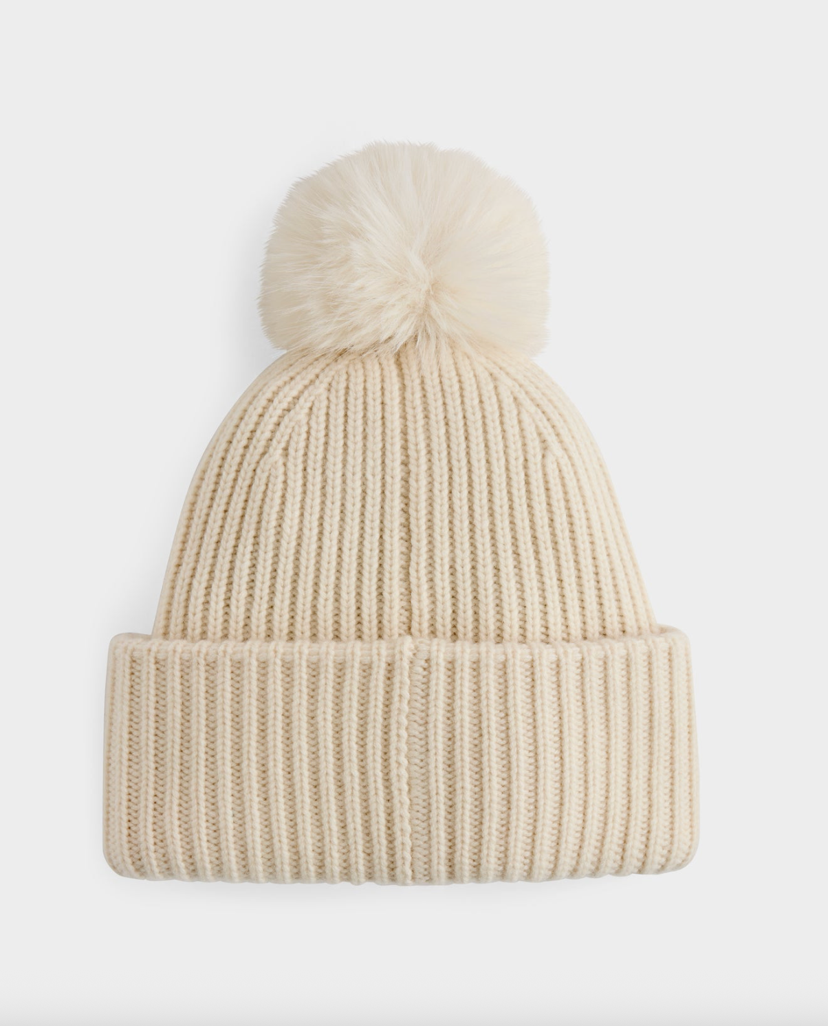 Dara Knit Fold Over Beanie with Pom Pom