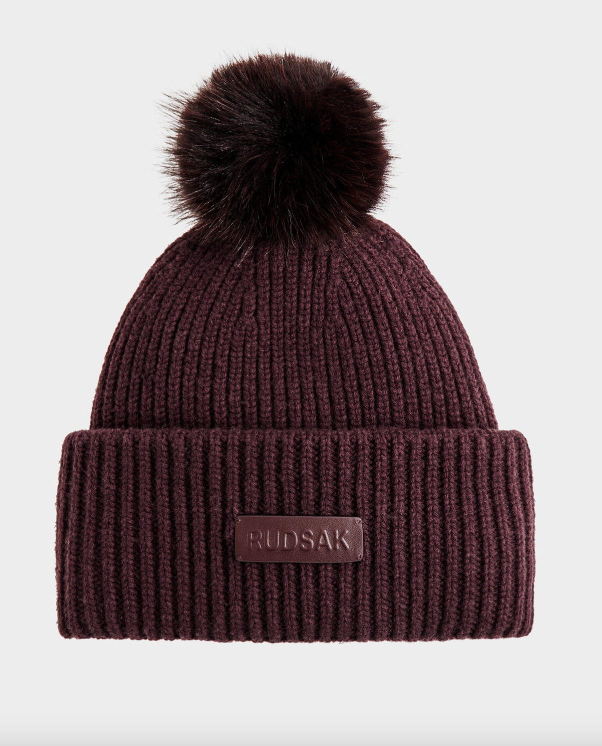 Dara Knit Fold Over Beanie with Pom Pom