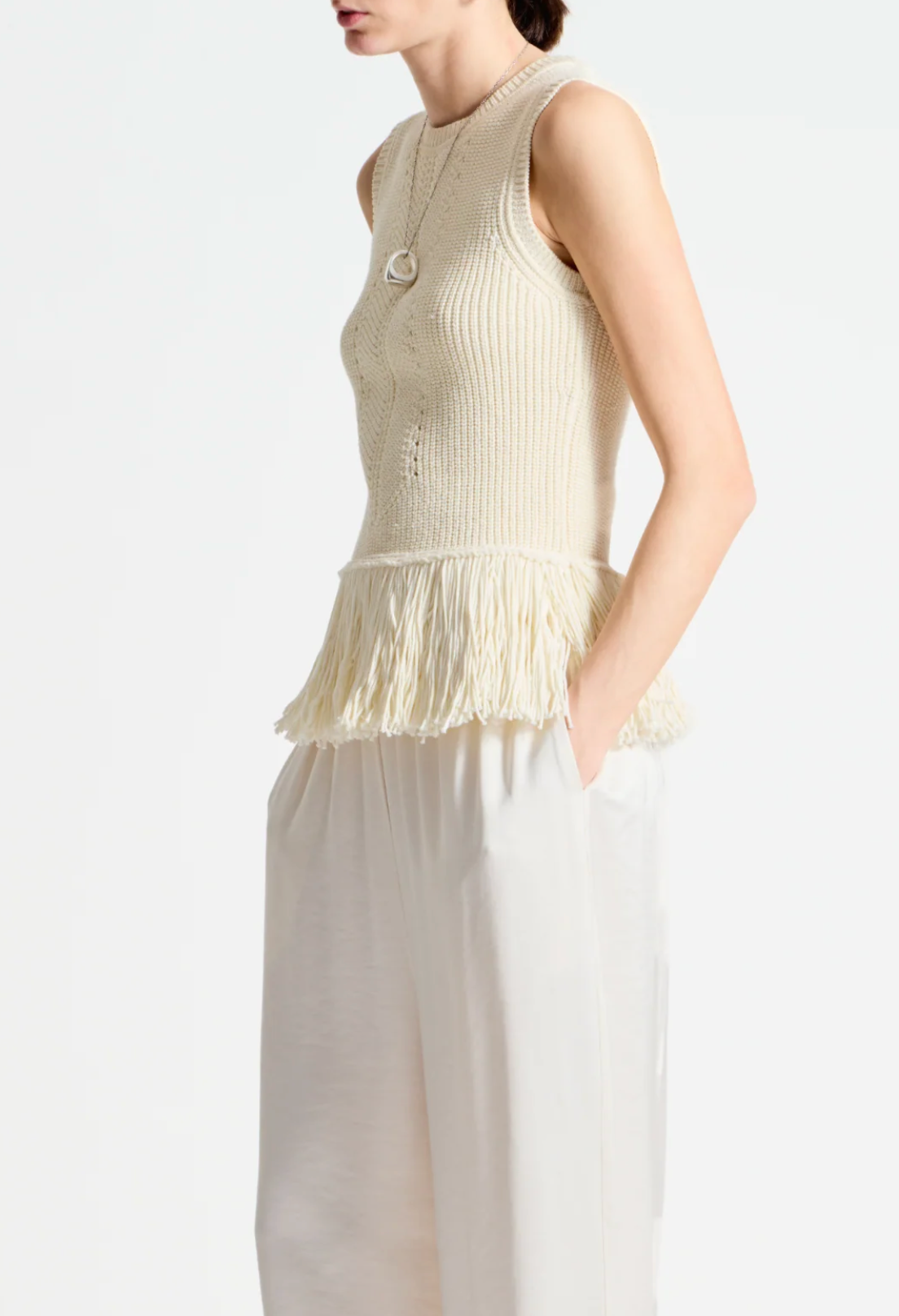 Collins Fringe Knit Blouse