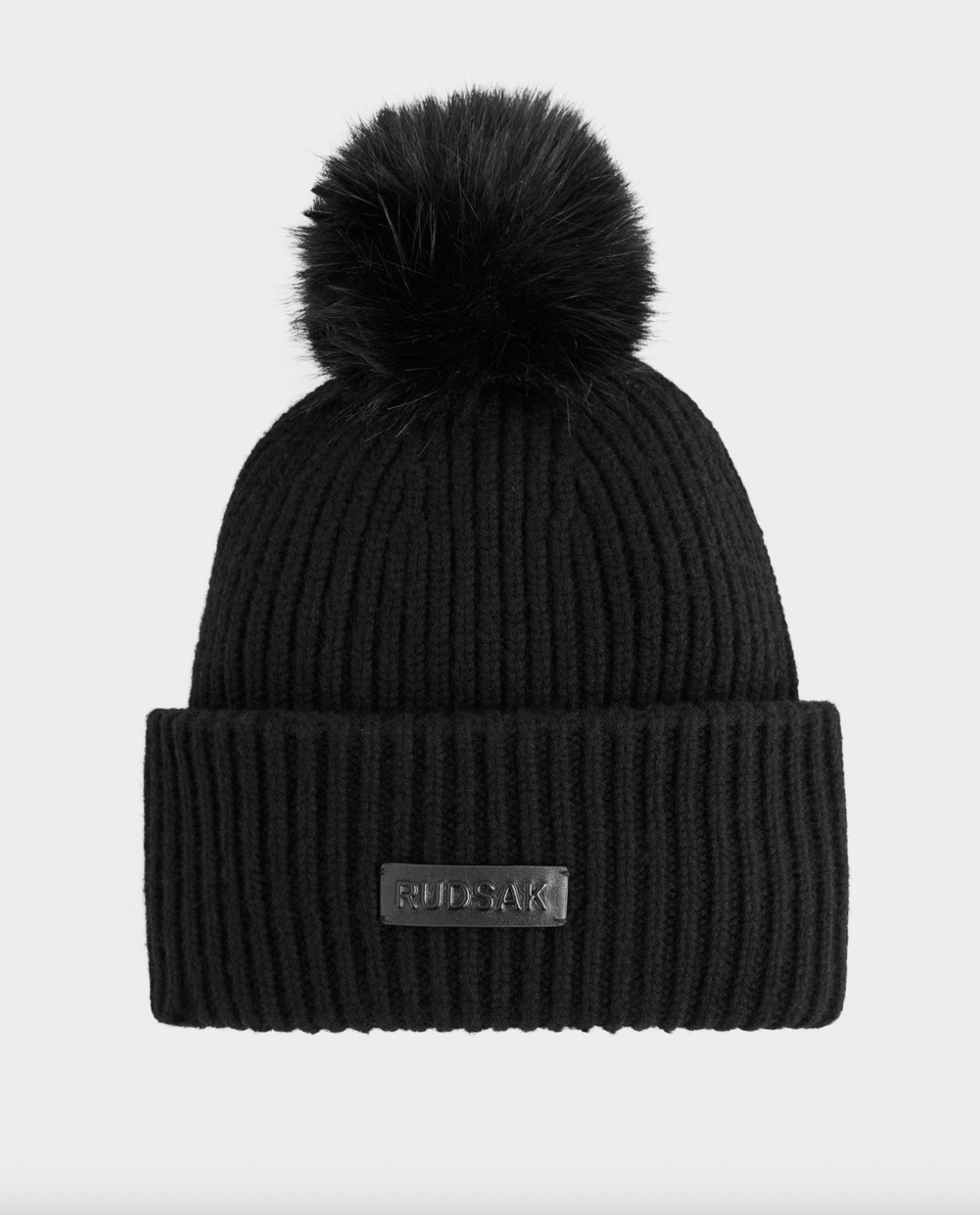 Dara Knit Fold Over Beanie with Pom Pom