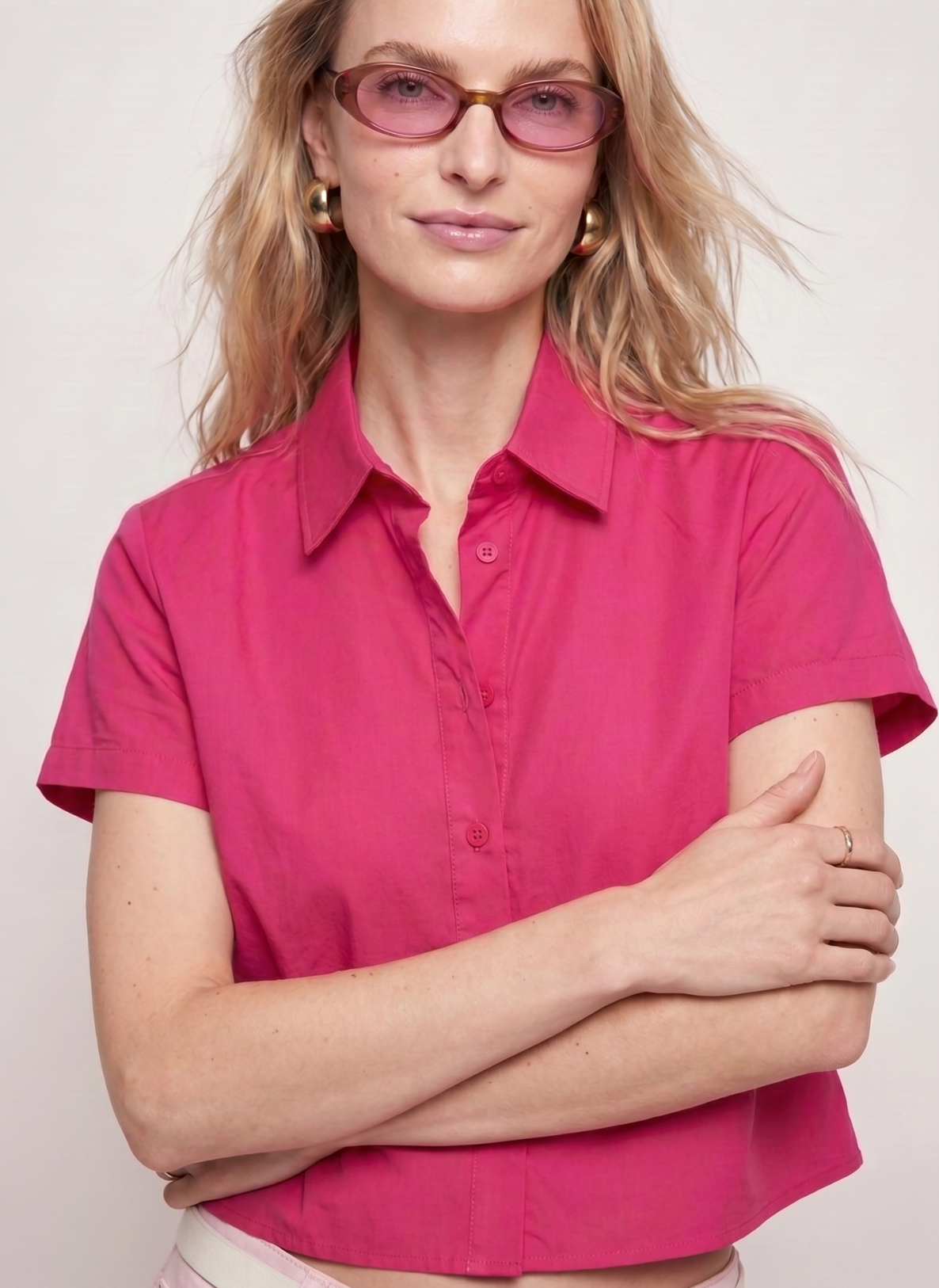 The Boxy Short Sleeve Cropped Shirt