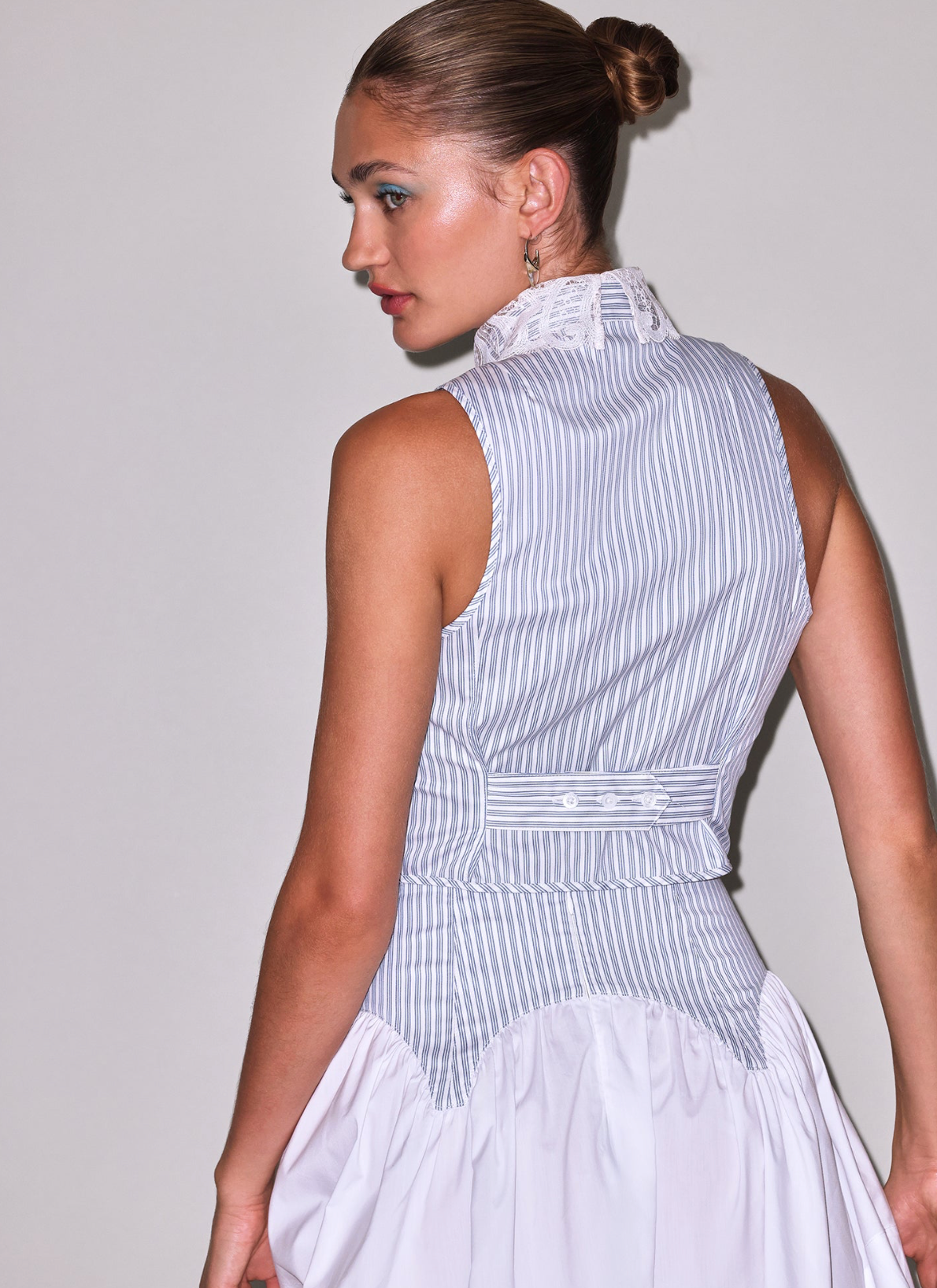Embroidery Lace Collar Bib Top