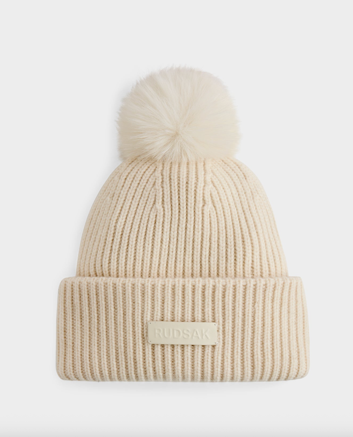 Dara Knit Fold Over Beanie with Pom Pom
