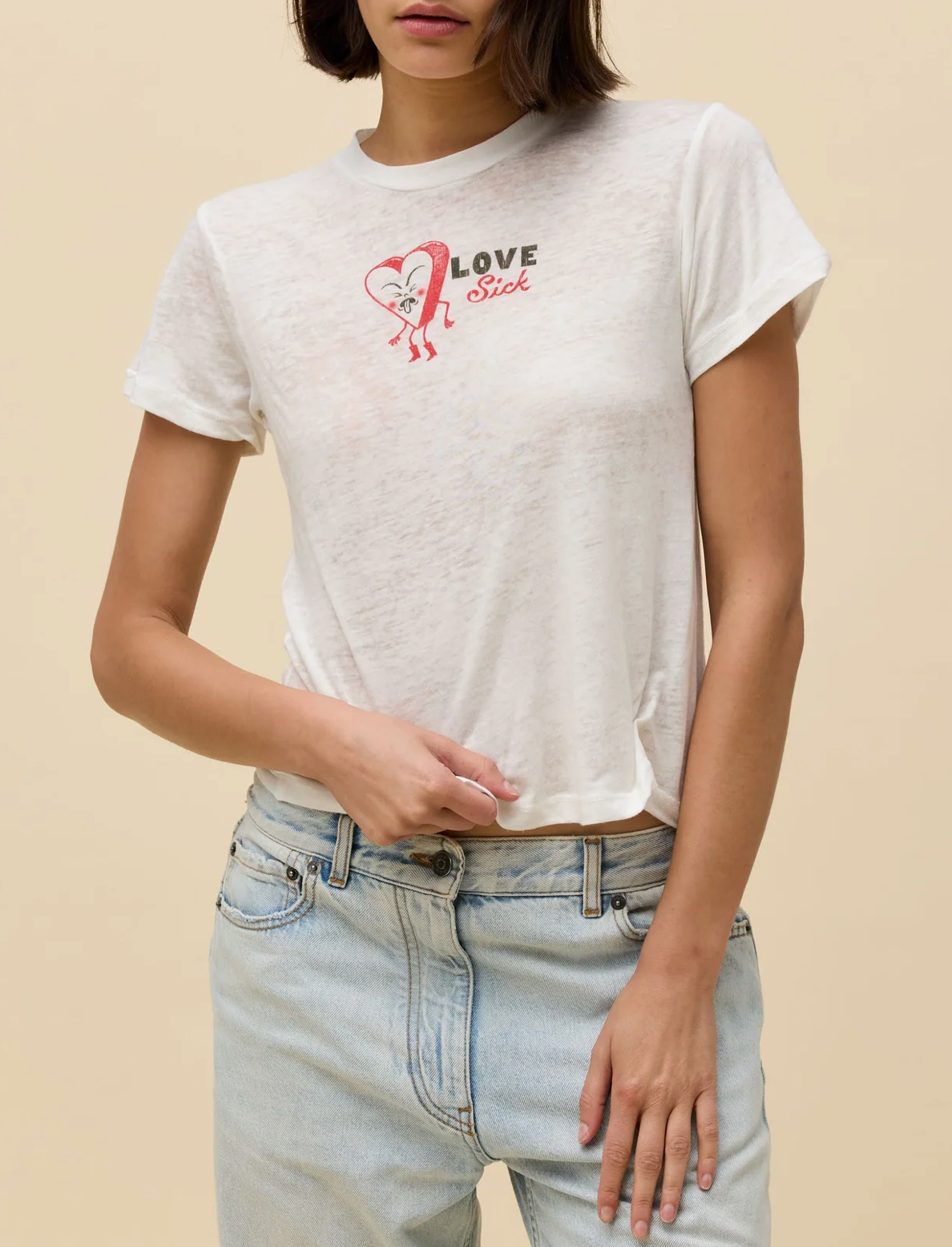 Love Sick Heart Burnout Vintage Tee