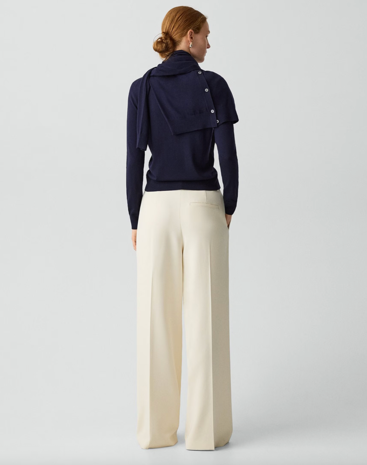 Wide Leg Trouser in Admiral Crepe