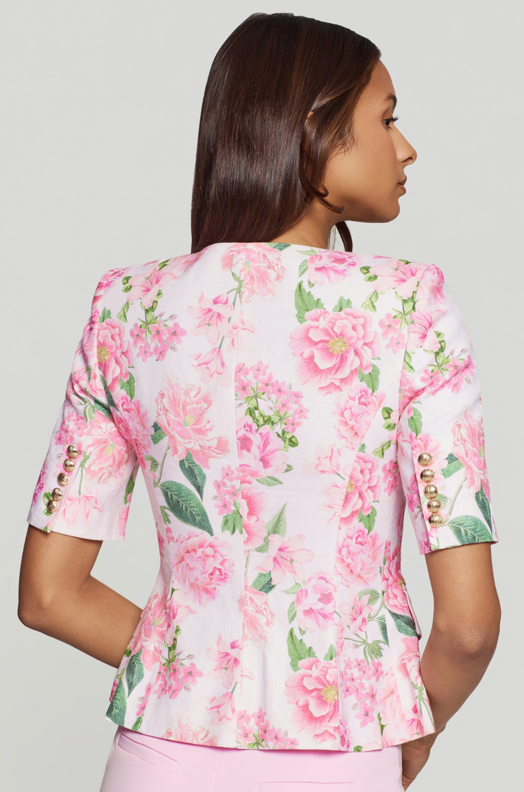 Adriana Floral Linen Jacket