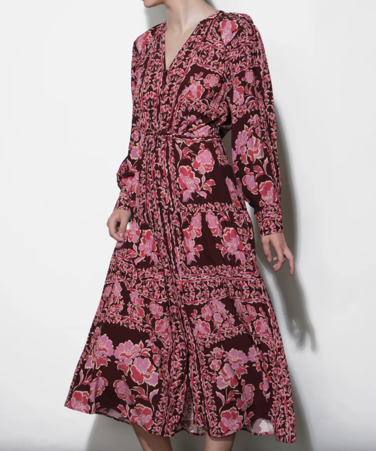 Petra Scarf Print Button Down Midi Dress