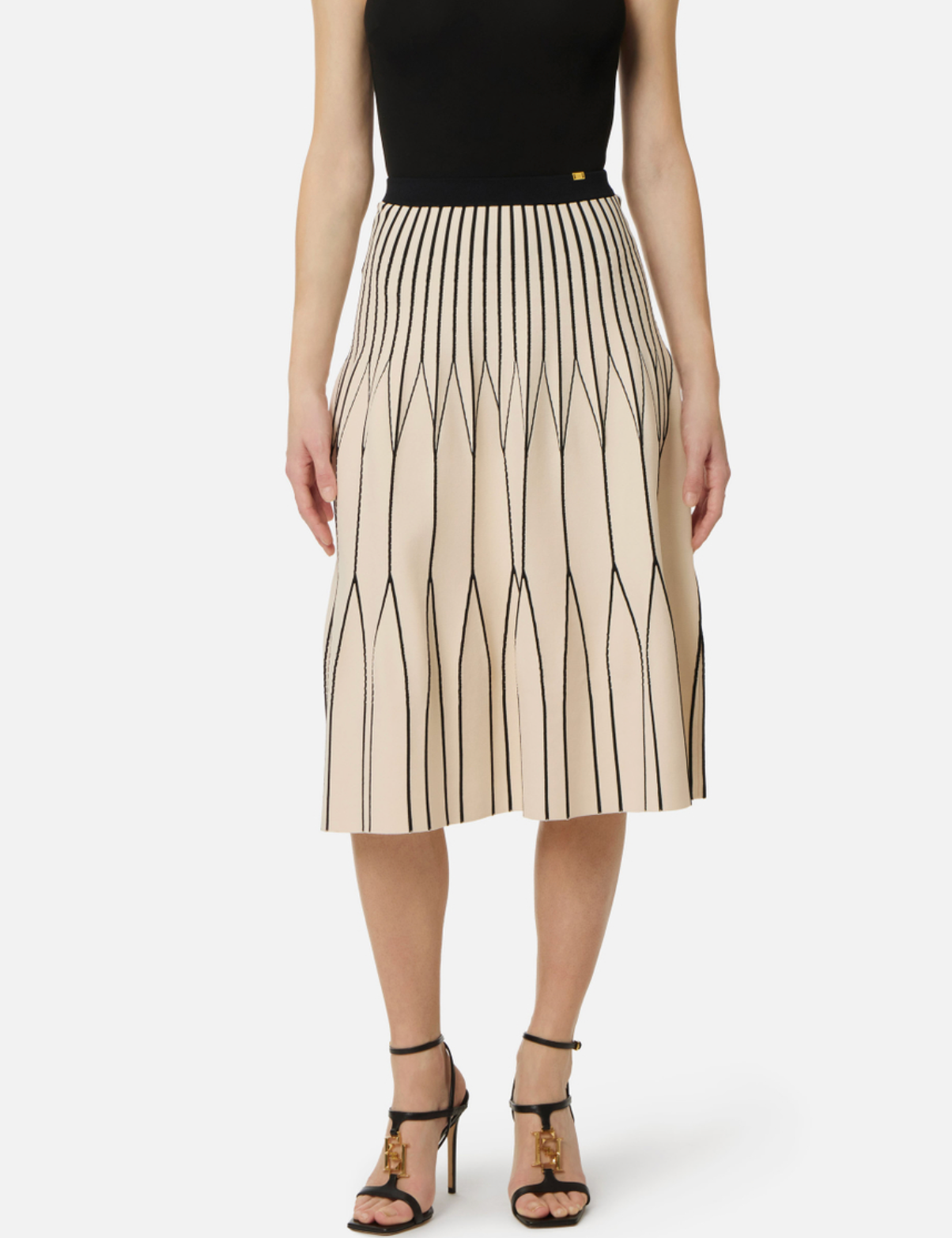 Textured Tulip Midi Skirt
