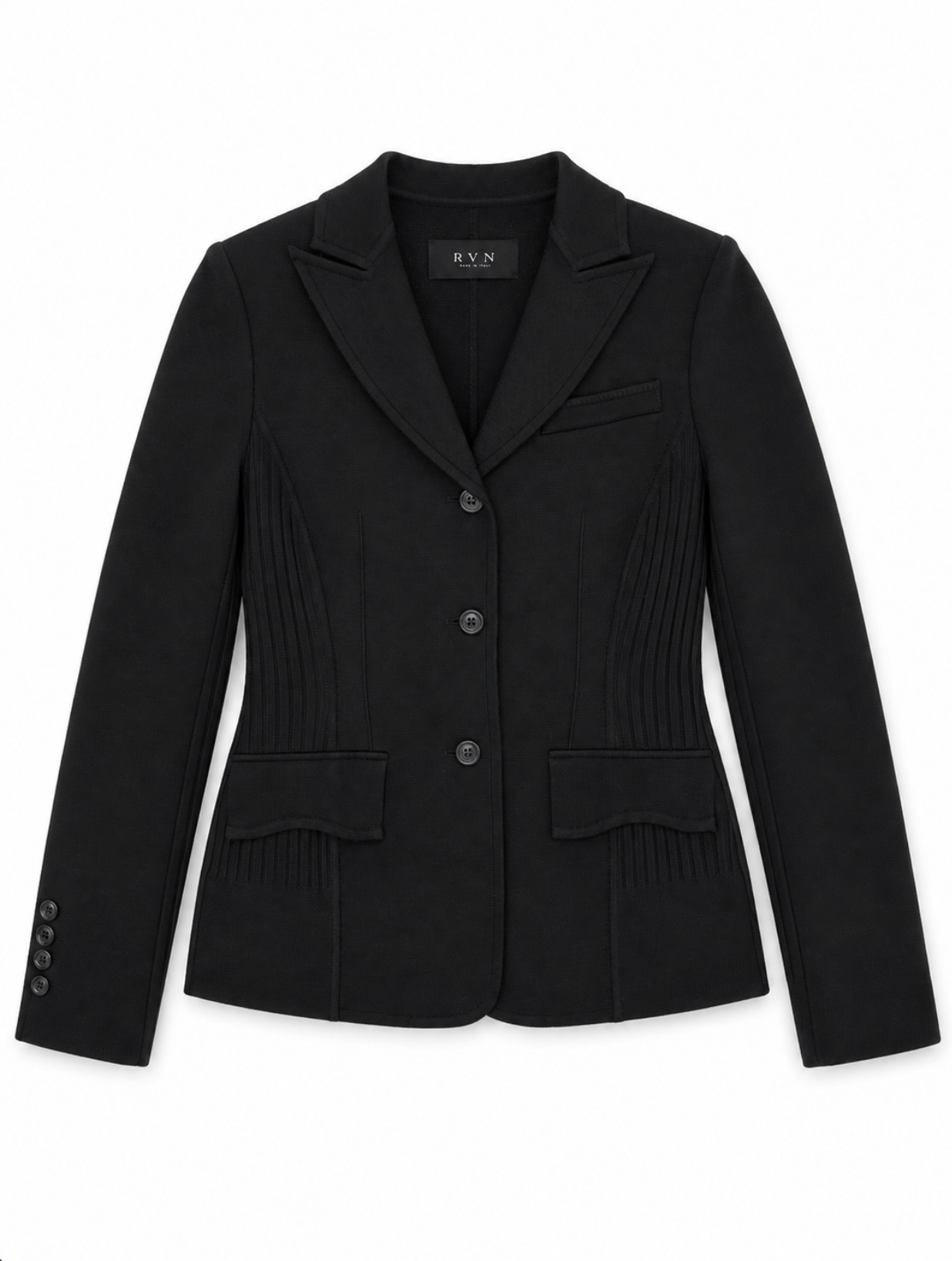 RVN NYC Dahlia 3 Button Fitted Jacket Black/Red