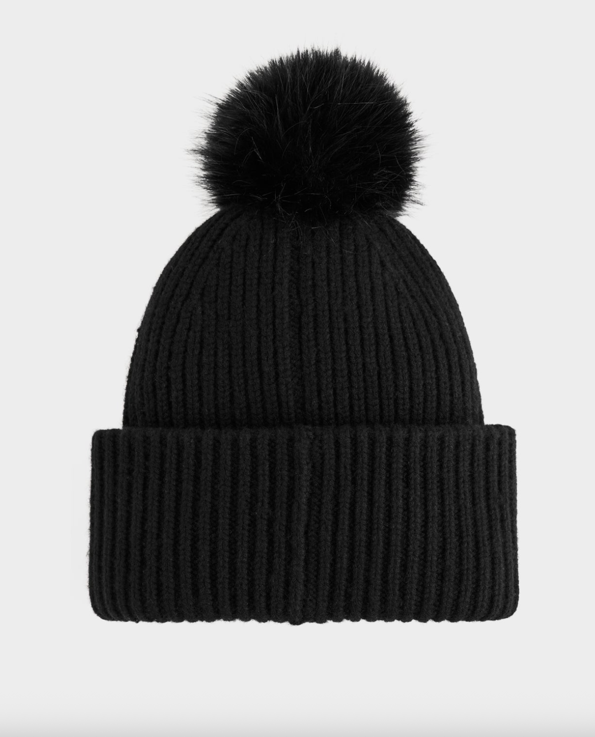 Dara Knit Fold Over Beanie with Pom Pom