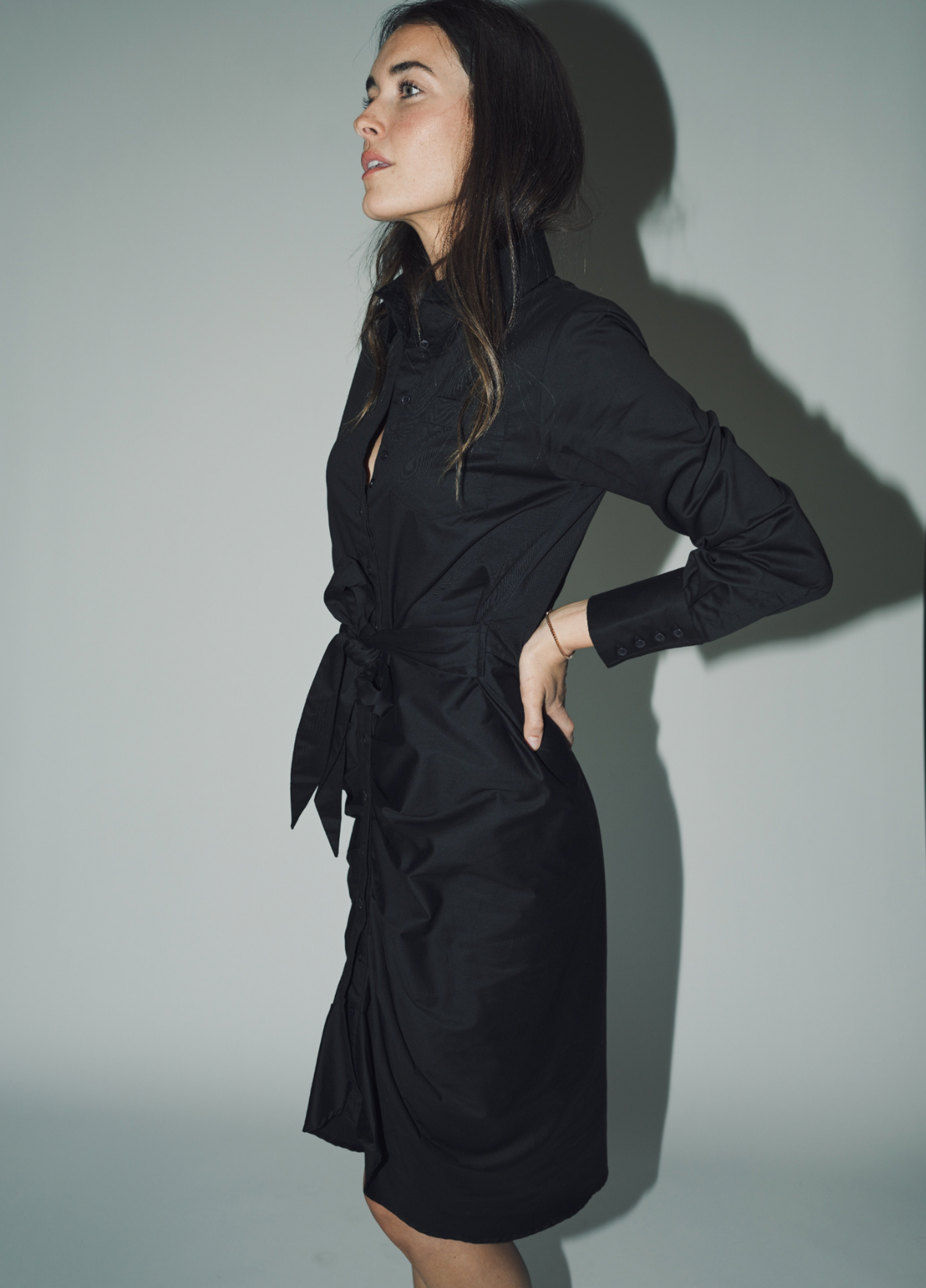 wrap shirt dress Women's White Structured Woven 173cm/ 58Approx length from centre back to hem Yasmine Wrap Shirt Dress