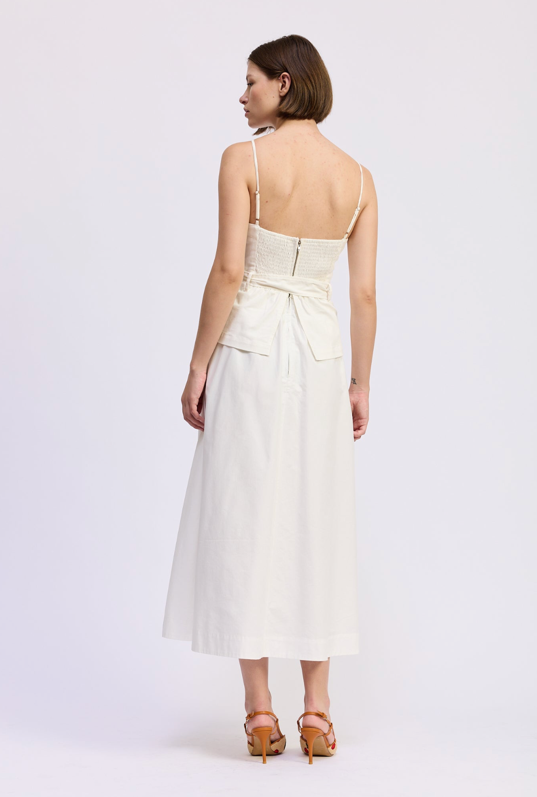 Samantha Mixed Media Midi Dress