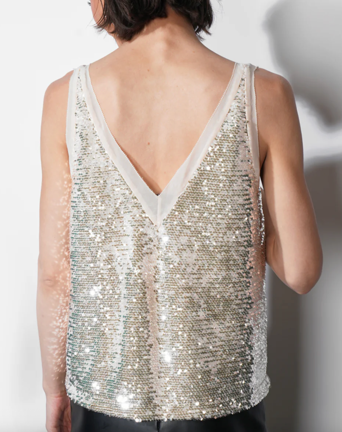 Ivy V-Neck Velvet Sequin Top