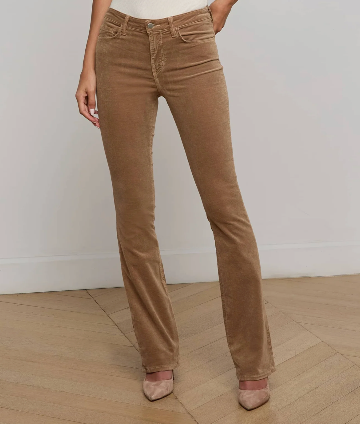 Stevie High Rise Velvet Straight