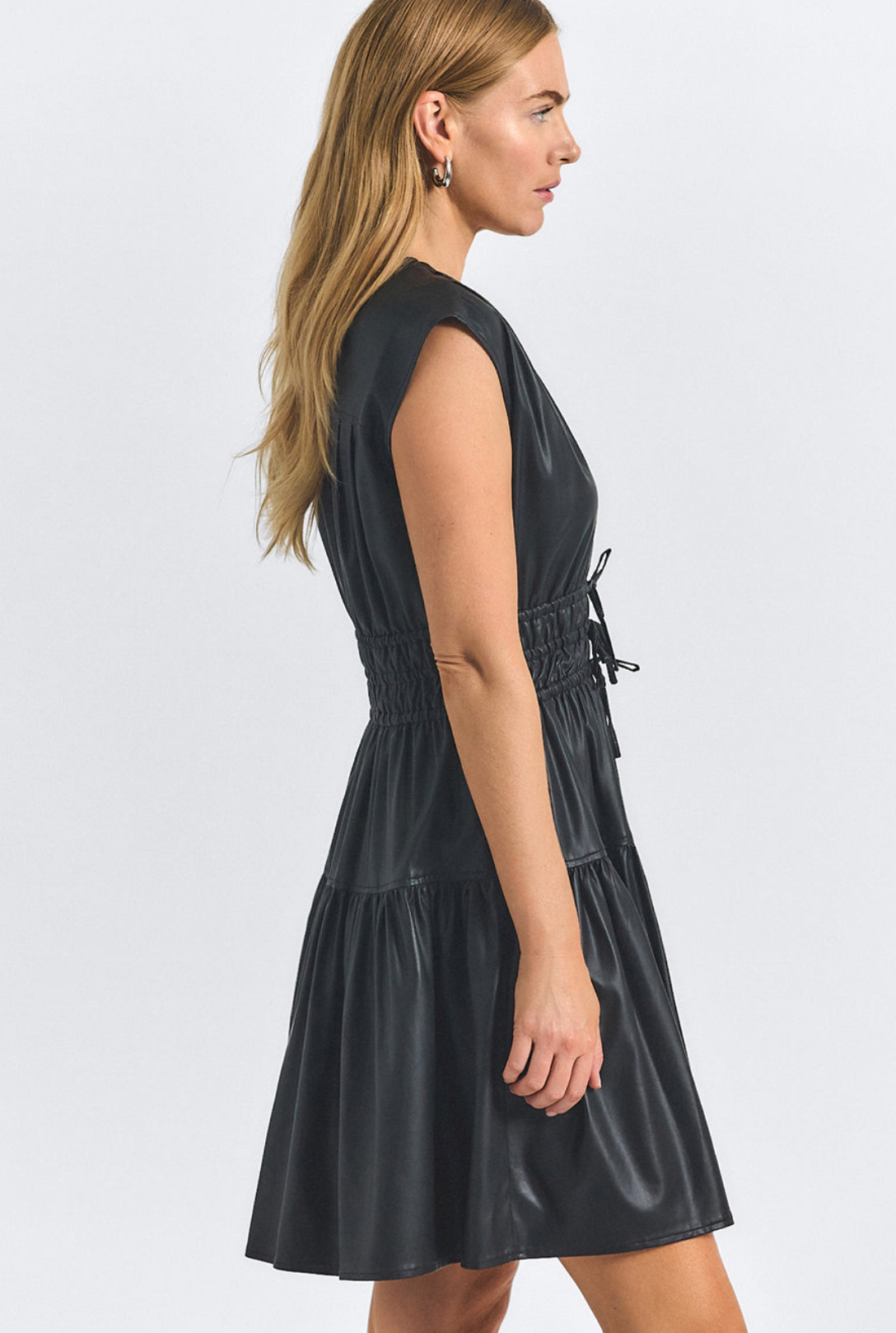 Tora Dress in Faux Leather