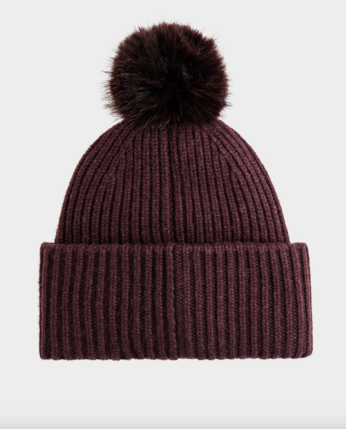 Dara Knit Fold Over Beanie with Pom Pom