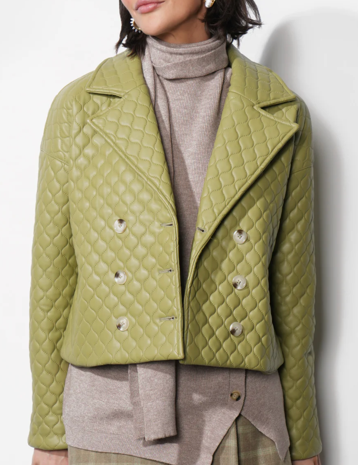 Sandra Quilted Vegan Leather Jacket