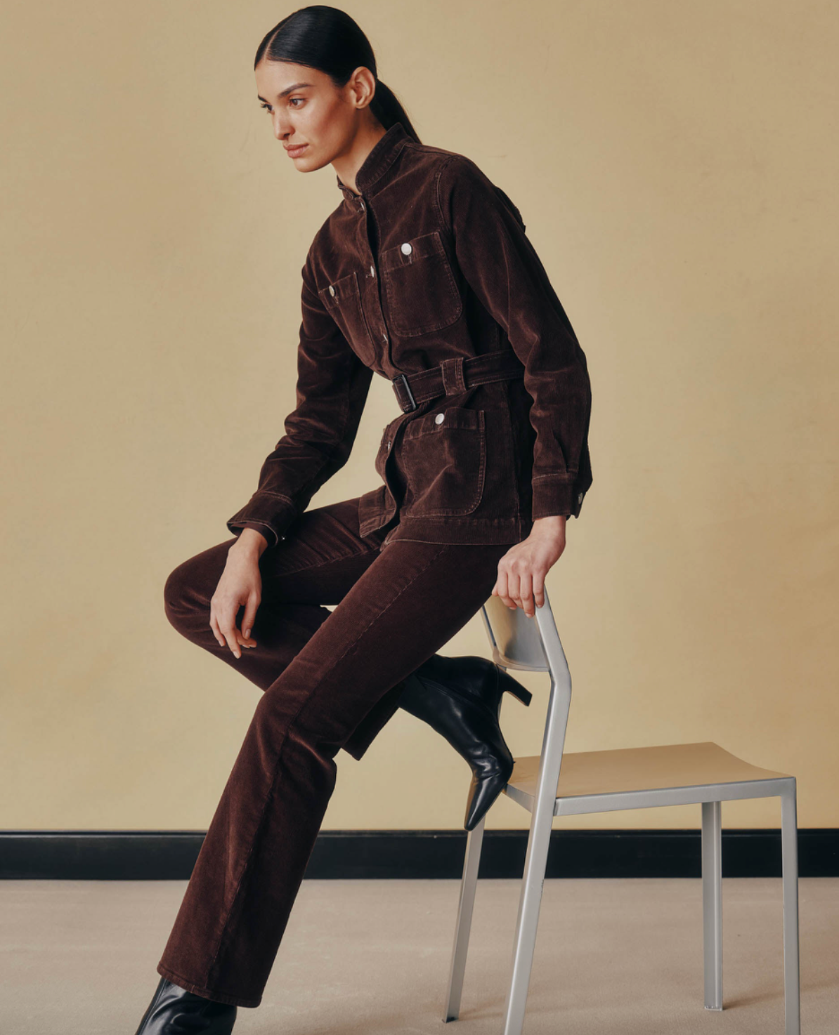 Bridget Boot, High Rise Instasculpt Corduroy