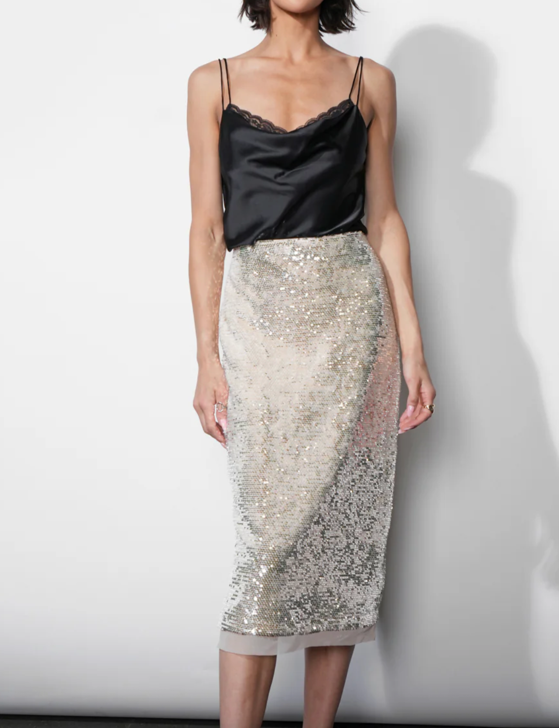 Gianna Velvet Sequin Midi Skirt
