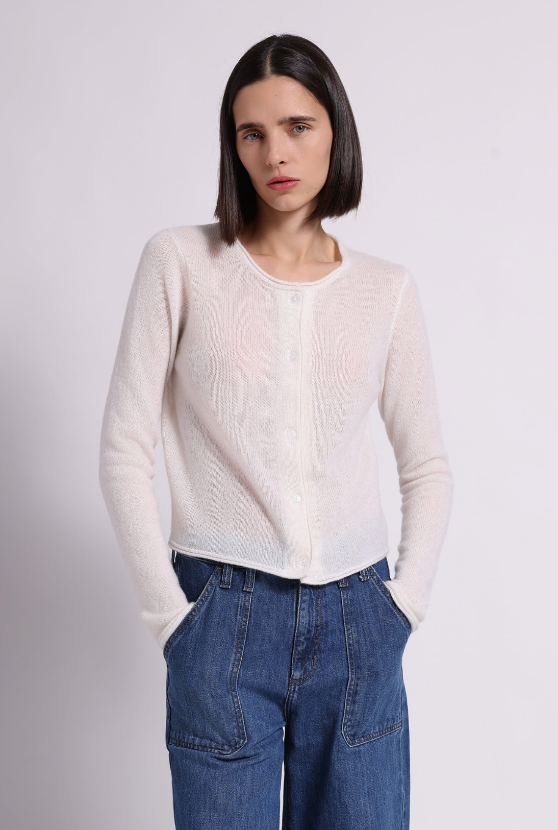 Sheer Luxury Cardi with Rolled Trims