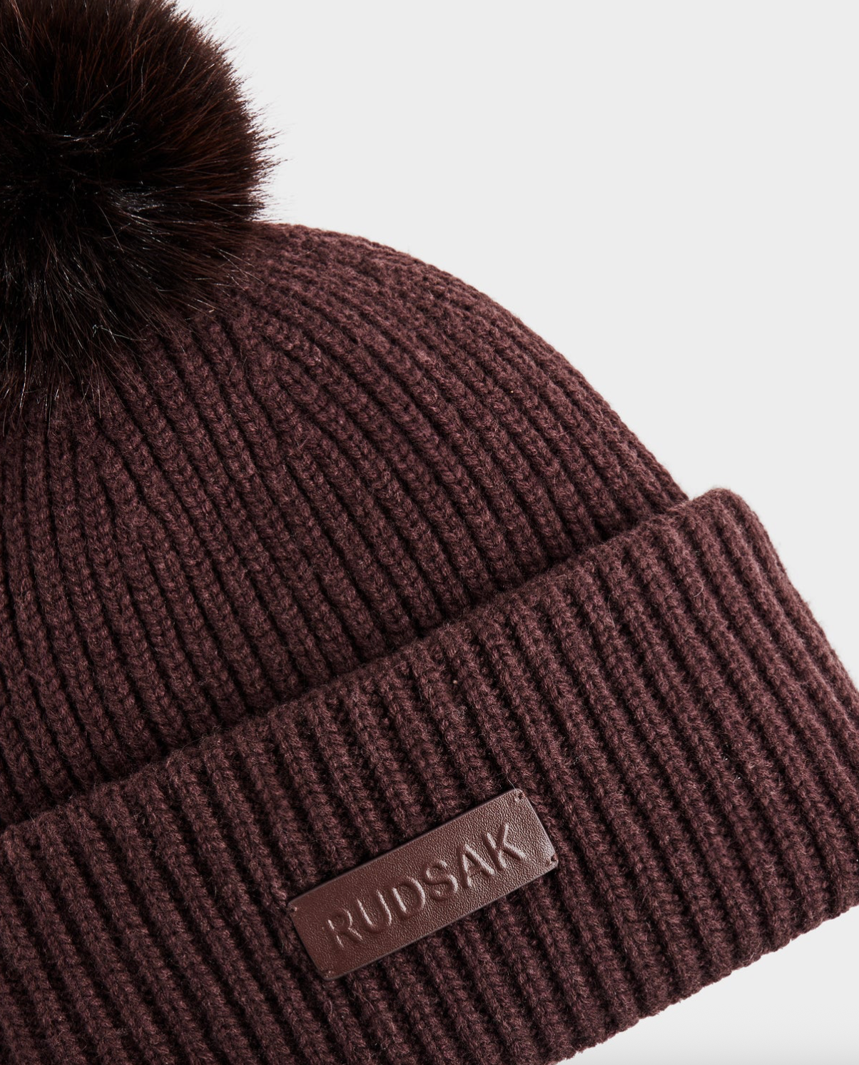 Dara Knit Fold Over Beanie with Pom Pom
