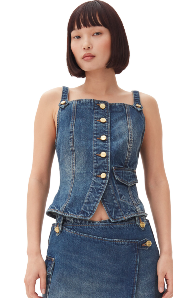Heavy Washed Denim Top