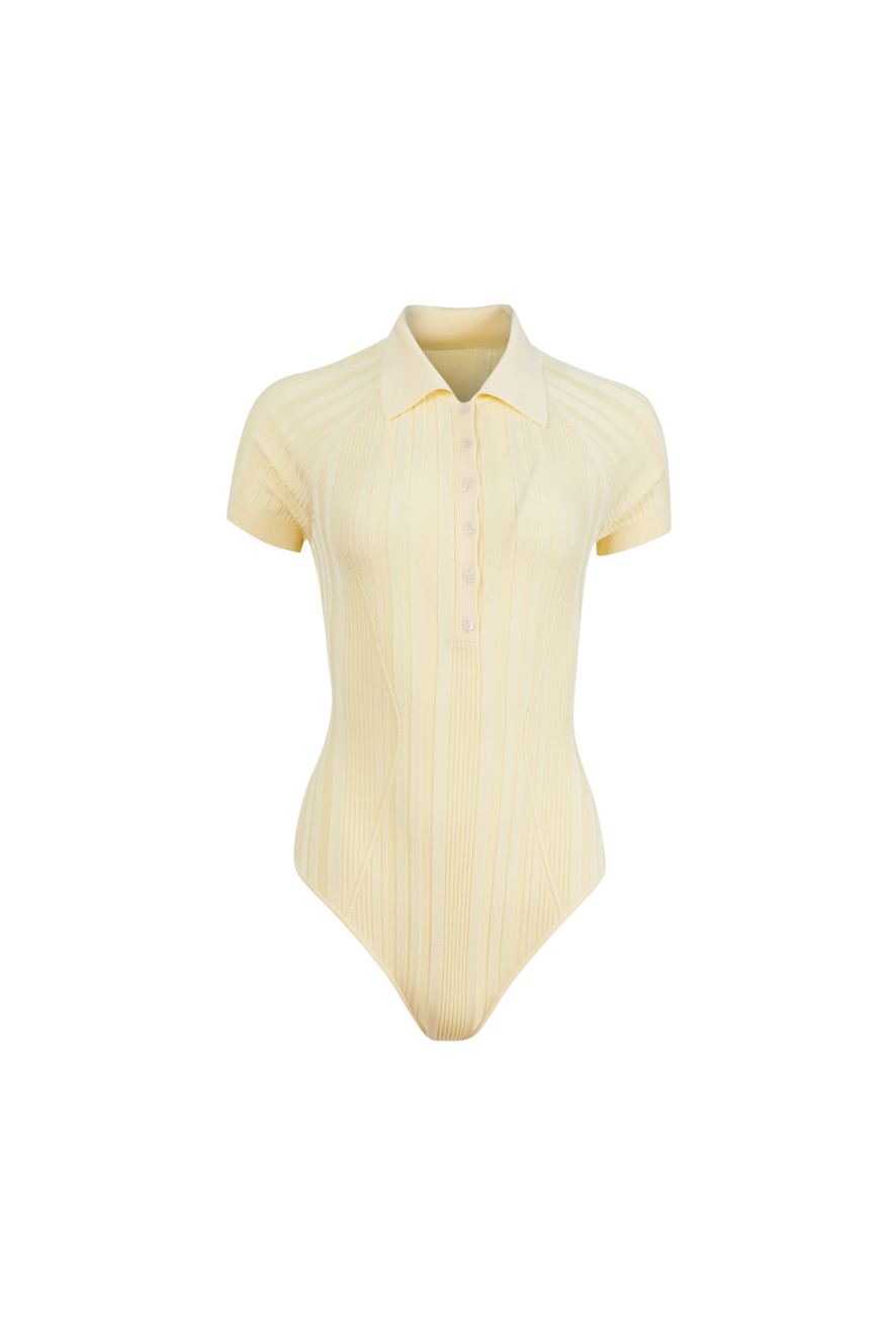 Rib Polo Bodysuit