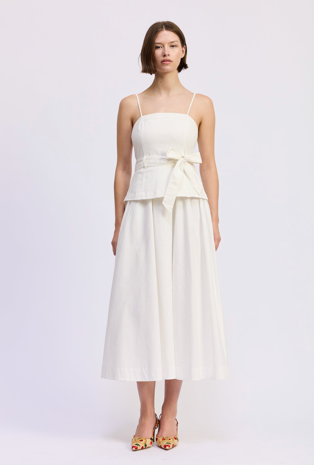 Samantha Mixed Media Midi Dress