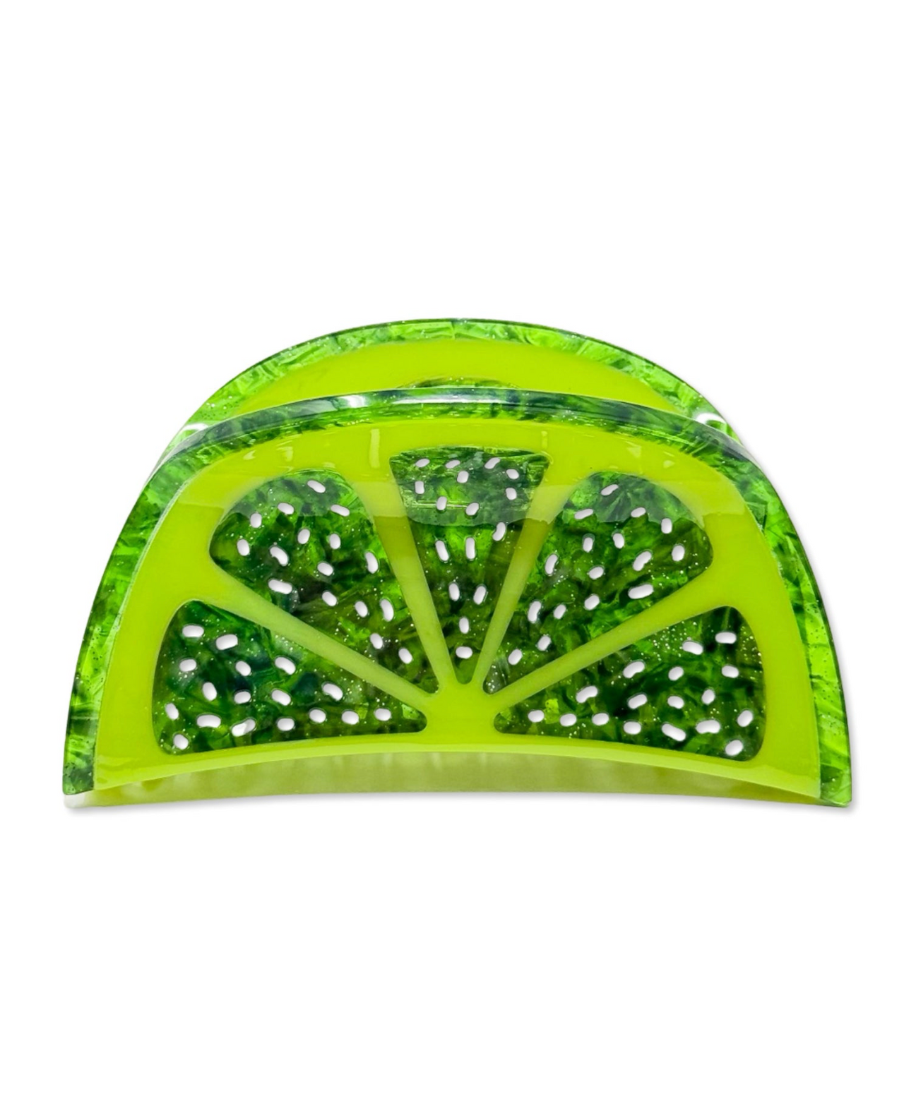Large Lime Slice Hair Claw