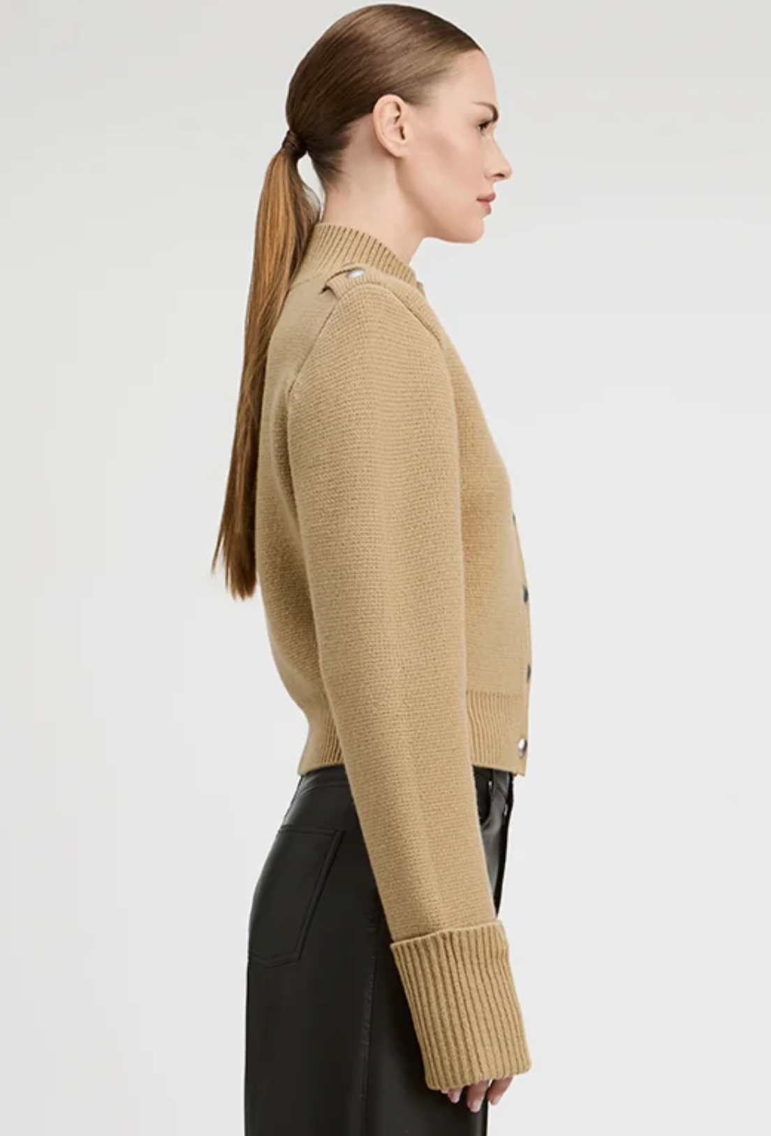 Wool Sweater Coat with Epaulets