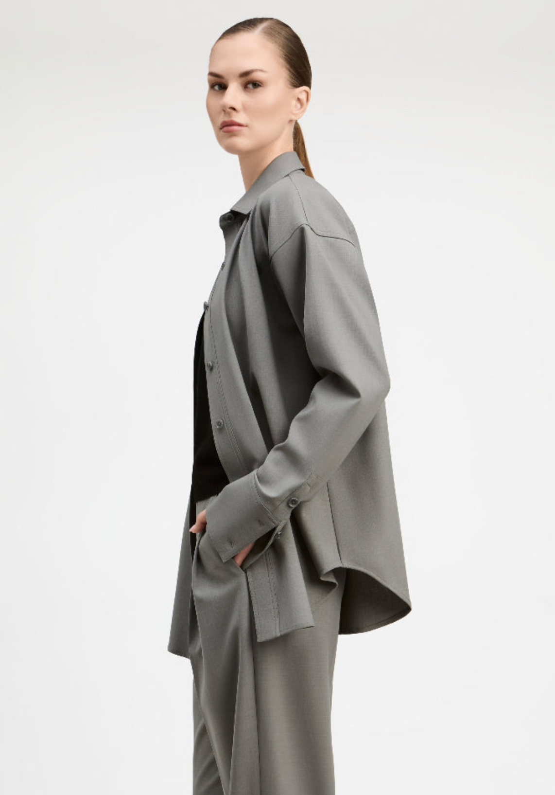 Crosshatch Stretch Suiting Relaxed Fit Shirt