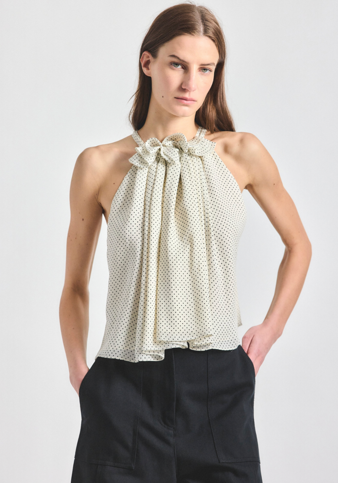Paisley Baby Dot Print Georgette Trapeze Top
