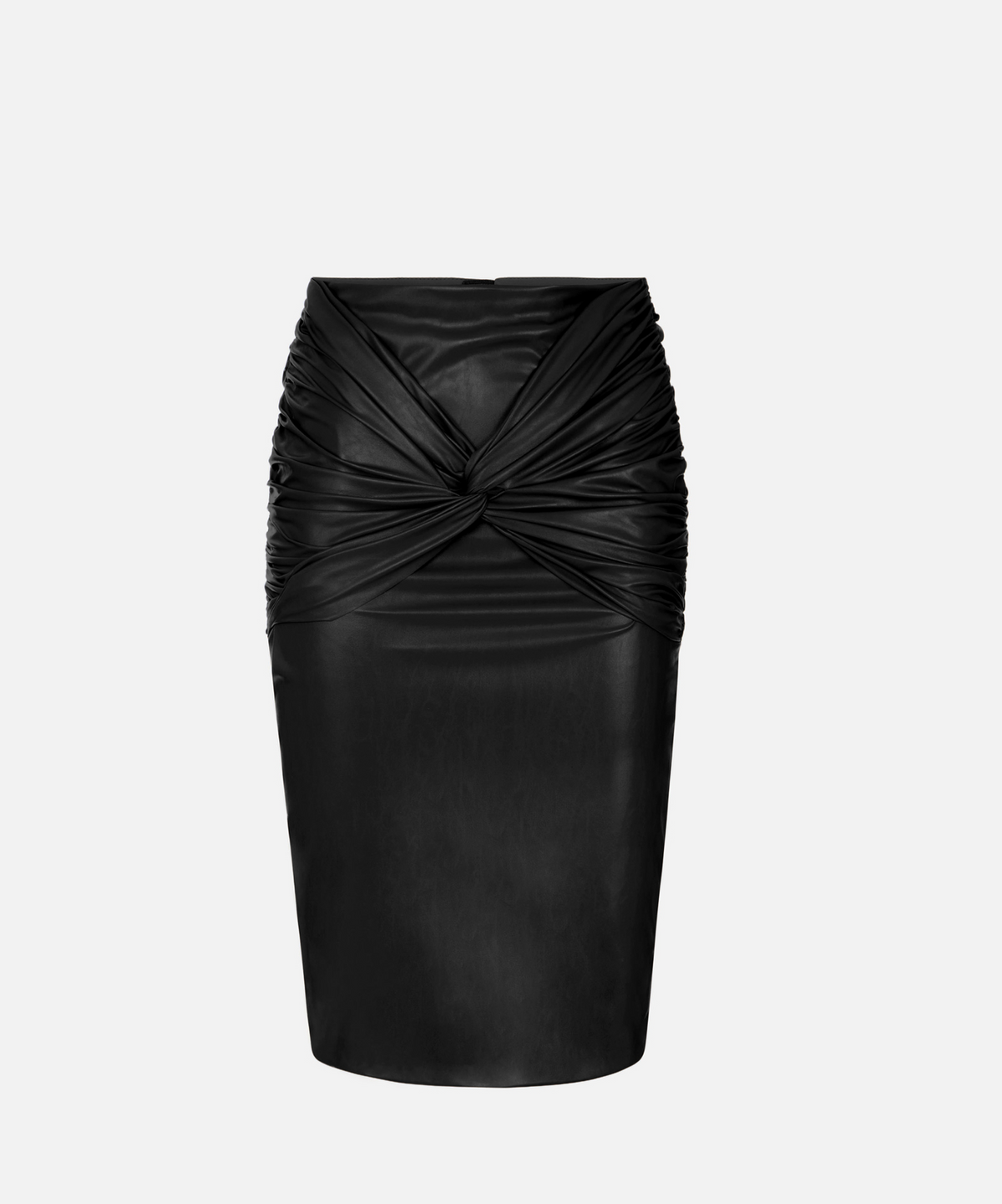 ELISABETTA FRANCHI Wrap Front Leather Look Skirt