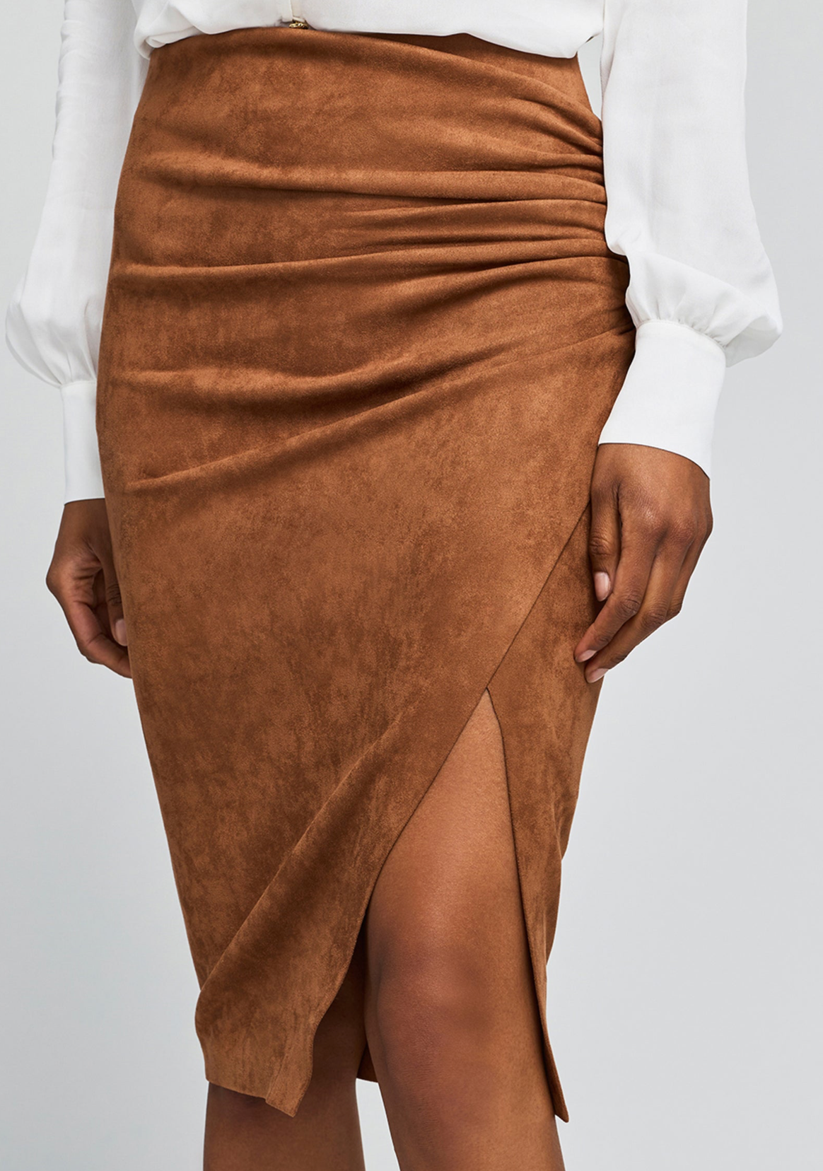 GENERATION LOVE Gina Vegan Leather Skirt Tawny 