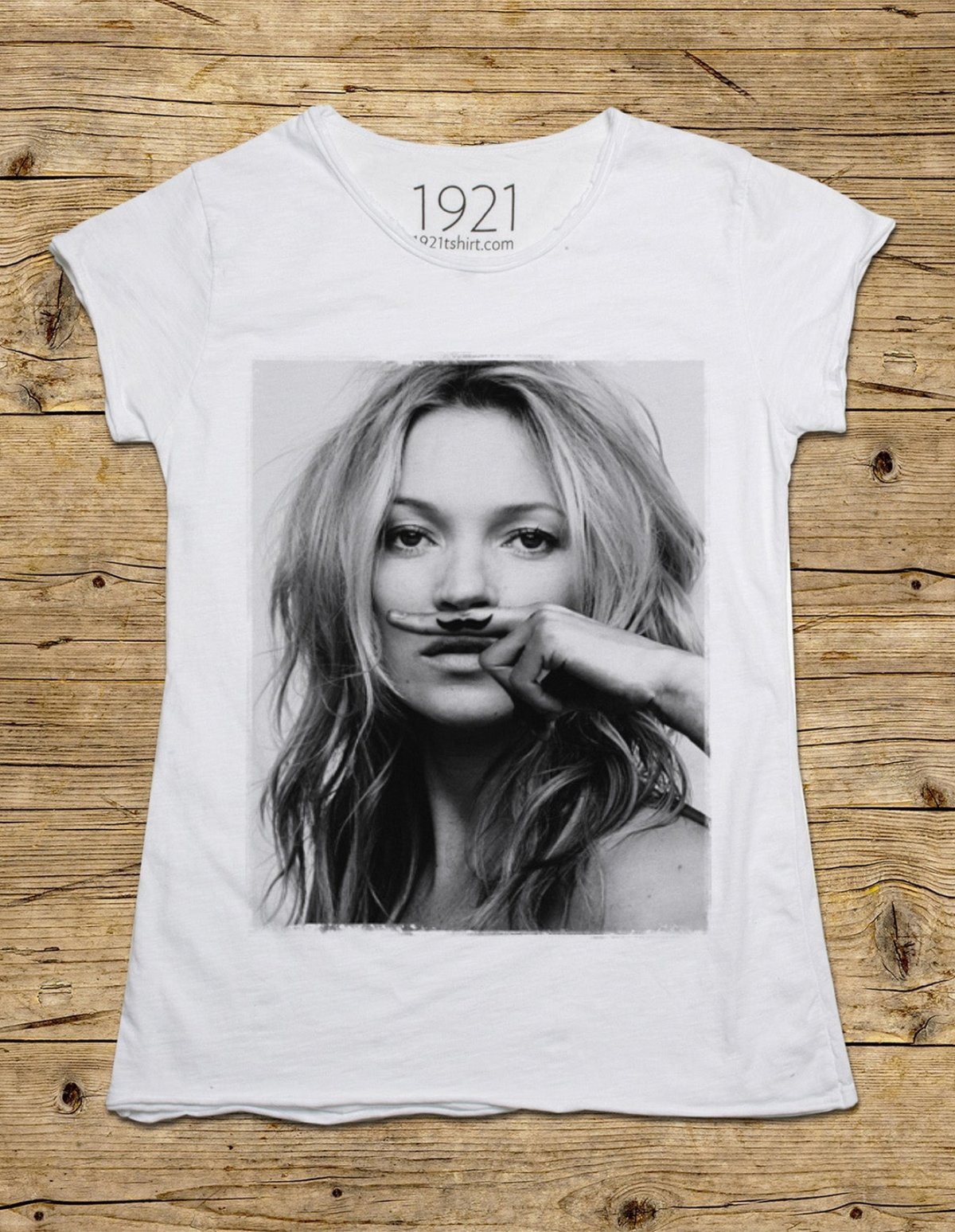 Kate Moss Mustache Tee
