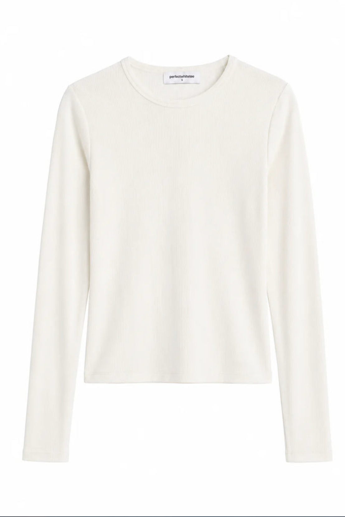 Perfect White Tee Ivanna Long Sleeve Crew Natural