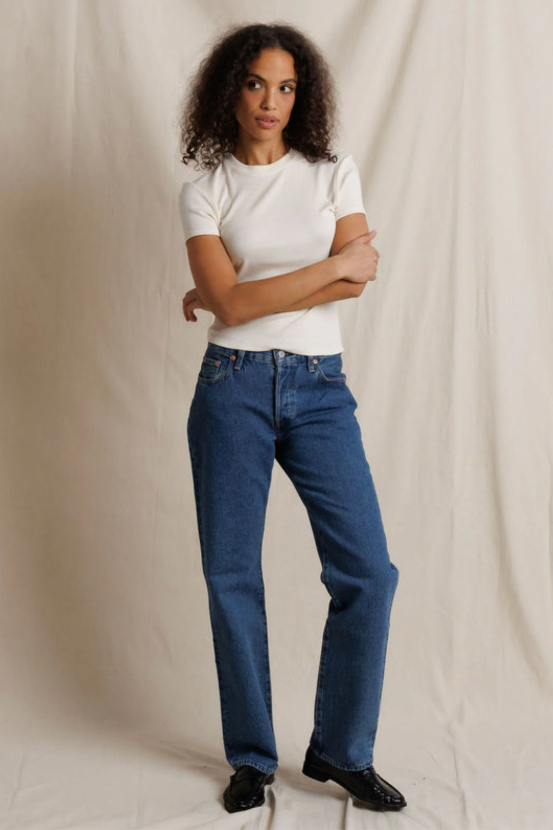 Perfect White Tee Lili Short Sleeve Crew Natural 